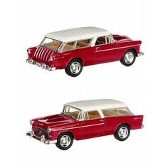 Металлическая машинка Kinsmart 1:40 «1955 Chevy Nomad» инерционная, бордовая KT5331D-4