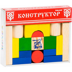 Деревянный конструктор Томик "Цветной", игровой набор из 26 деталей