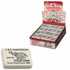 Ластик KOH-I-NOOR "Слон" 300/80, 26x18,5x8 мм, белый, прямоугольный, натуральный каучук, 0300080019KDRU