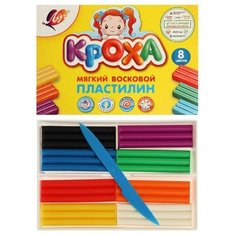 Пластилин мягкий (восковой), 8 цветов, 120 г, "Кроха" Луч