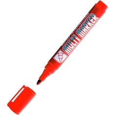 Маркер перманентный Crown Multi Marker красный грифель 3 мм