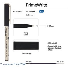 Ручка шариковая BrunoVisconti, 0.7 мм, синий, PrimeWrite «ГАЗЕТА-3», Арт. 20-0293/11