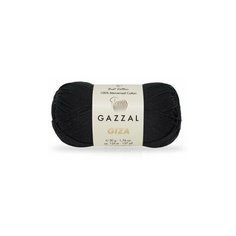 Пряжа Gazzal Giza (Газзал Гиза) 2457 черный 100% мерсеризованный хлопок 50г 125м 10 шт