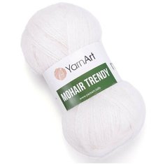Пряжа Mohair Trendy - цвет 101 белый Yarn Art