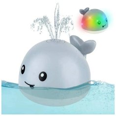 Игрушка для купания Кит фонтан с подсветкой / Кит с фонтаном светящийся Игрушки