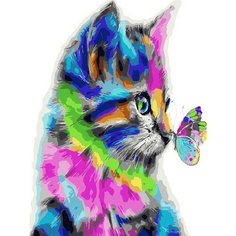 Картина по номерам Котенок с бабочкой 40х50 см Hobby Home