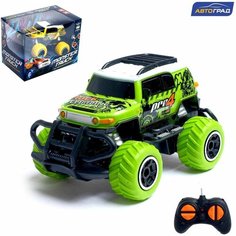 Машинка Джип радиоуправляемый Граффити, работает от батареек, цвет зелёный Enkara