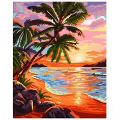 Картина по номерам на холсте с подрамником "Закат на море" 40х50 см Школа талантов