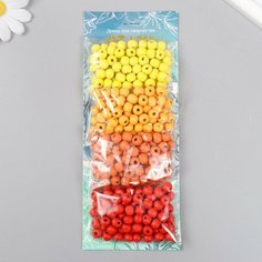 Набор бусины для творчества дерево "Солнышко" d-0,8 см, 4 цвета х 15 гр Нет бренда