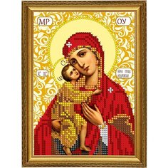Вышивка бисером набор на атласе для вышивания "Вышивочка" икона "Прсв. Бца Феодоровская" 11*16см