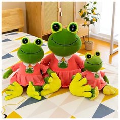 Мягкая Игрушка Лягушка в Розовом Платье 40 см, Плюшевая Милая Лягушка Yuma Toys