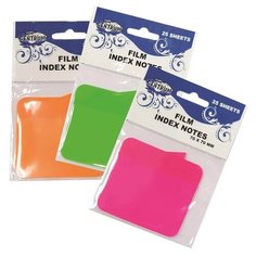 Клейкие индексы пластиковые, цв. ассорти по 25 листов, размер 70*70 мм 87407 Centrum