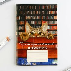 Читательский дневник «Кот», мягкая обложка, формат А5, 48 листа. Россия