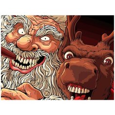 Картина по номерам на холсте Новый год (Рождество, Дед Мороз, Снегурочка, Аниме) - 7259 Г 30x40