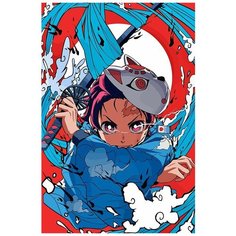 Картина по номерам на холсте аниме клинок рассекающий демонов - 7123 В 60x40