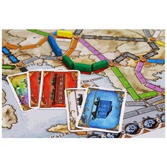 Картина по номерам на холсте настольная игра Ticket ro ride Билет на проезд - 6922 Г 60x40
