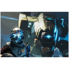 Картина по номерам на холсте Titanfall робот и пилот - 2