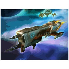 Картина по номерам на холсте настольная игра Звездные империи Star Realms Космос - 6955 Г 30x40