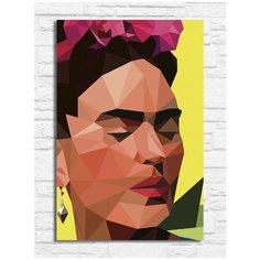 Картина по номерам на холсте low poly Фрида Кало (Лоу Поли, Минимализм) - 9194 В 20x30