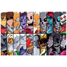 Картина по номерам на холсте игра Undertale (Санс, Ториэль, Фловей, Удина, Чара) - 7522 Г 60x40