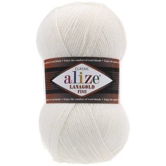 Пряжа Alize Lanagold Fine (Ализе Ланаголд Файн) - 1 моток, 450 жемчужный, 49% шерсть, 51% акрил 390м/100г