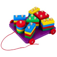 Каталка-игрушка Сима-ленд пирамидка логическая 3837925, разноцветная