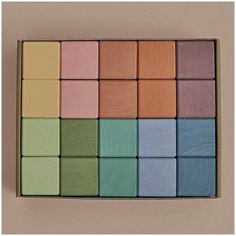 Кубики деревянные Earth pastel, 20 шт / Радуга Грез / Raduga Grez / деревянные игрушки развивающие / цветные детские кубики / монтессори