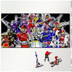 Пазл из дерева с фигурками, 230 деталей, 46х23 см игры VR Troopers VR Troopers, Виар троперс, файтинг, роботы, Sega, 16 bit, ретро - 5401 Puzzle Wood