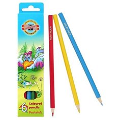 Карандаши 6 цветов Koh-I-Noor 3551, "Птицы", картонная упаковка, европодвес