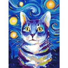 Картина по номерам Звёздный Кот 40х50 см Hobby Home