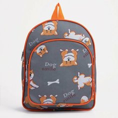 Рюкзак на молнии, наружный карман, цвет серый ЗФТС