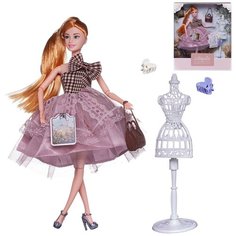 Кукла ABtoys "Amelia. Летний вечер" в платье с двухслойной ажурной юбкой, светлые волосы 30см