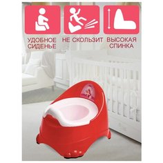 Горшок детский со спинкой Бейби-Комфорт , красный, 24*35*23,5 см Dunya Plastik