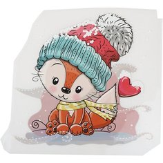 Термотрансфер арт. TBY.1248 Лисенок в шапке 16х16,6см, уп.2шт