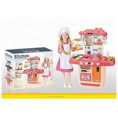 Игровой набор 33P-WD Кухня с водичкой, паром, подсветкой, звуком и аксесс. 54.5*26*70 см, в кор. Kitchen