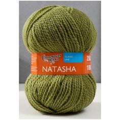 Пряжа Семеновская пряжа Natasha, 50 % шерсть, 50 % акрил, 100 г, 250 м, 5 шт., 10 фисташковый