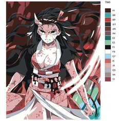 Картина по номерам T845 " Незуко - Аниме Клинок Рассекающий Демонов ", 40х50 см Brushes Paints