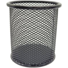 Подставка / органайзер / стакан для канцелярии ручек и карандашей настольный, металлическая сетка, круглое основание, 100х80х80 мм Asmar