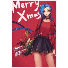 Картина по номерам на холсте Мультфильм Аркейн (Рождество, игры, LOL, league) - 7929 В 60x40