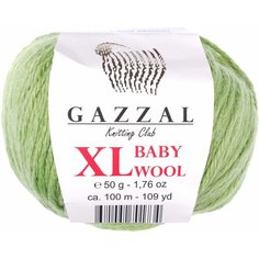 Пряжа Gazzal Baby Wool XL светло-зеленый (838), 40%шерсть мериноса/20%кашемирПА/40%акрил, 100м, 50г, 1шт