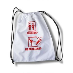 Мешок для cменной обуви надписи приколы, проблемы, нет проблем, problems, no problems, шрифты, надписи, слова - 30705 Brut Bag