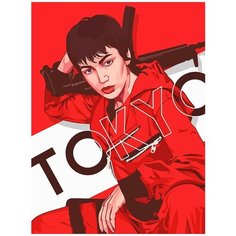 Картина по номерам на холсте Сериал Бумажный Дом - 7178 В 30x40