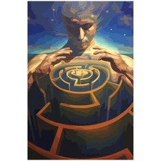 Картина по номерам на холсте эзотерика души тела космоса провидения таинств йога - 1656 40X60