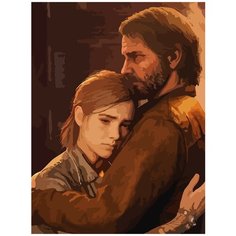 Картина по номерам на холсте игра Last of Us Элли и Джоэл - 6566 В 30x40