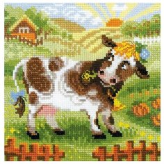Набор для вышивания "Хуторок. Коровка", 20x20 см, Риолис (Сотвори Сама)