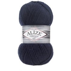Пряжа ALIZE Superlana Tig (Суперлана тиг) - 3 мотка цвет: темно-синий (58), 25%шерсть, 75% акрил, 570м/100г
