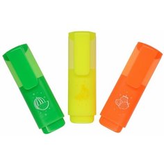Текстовыделитель BrunoVisconti, набор 3 цвета, желтый, зеленый, оранжевый, "FRESH MARKER", Арт. 22-0110