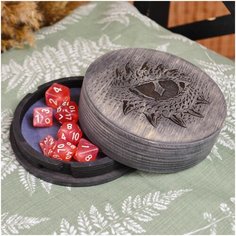 Дайс трей - кейс для кубиков "Глаз дракона" / dice case / dice tray / ДнД / Pathfinder / dungeon and dragons / дайсы / D20 Чудеса леса