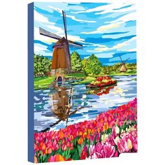 Картина по номерам Школа талантов на холсте с подрамником "Ветряная мельница"