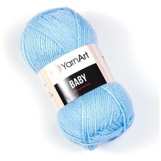 Пряжа для вязания YarnArt Baby (ЯрнАрт Беби) - 1 моток 215 голубой, гипоаллергенная для детских изделий, 100% акрил, 150м/50г